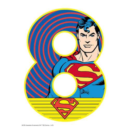 Superman Number 8 Edible Icing Image - Click Image to Close